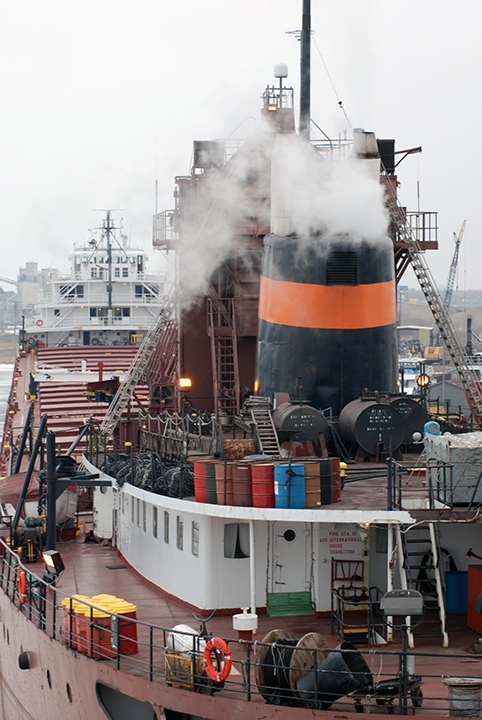 Kaye E. Barker at shipyard